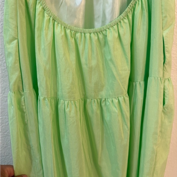 a new day Lime Green Tiered Spaghetti-Strap Maxi Dress - Picture 9 of 10